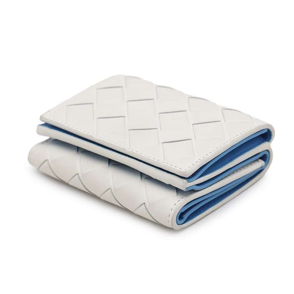 Bottega Veneta Compact Tone Tri fold Wallet White Two